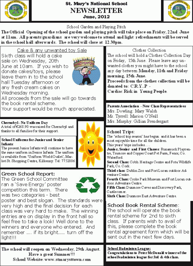 June Newsletter 2012