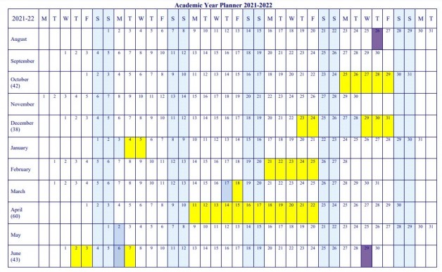 Academic Year Planner, 2021 – 2022 | St Mary's N.S. Thomastown Co. Kilkenny